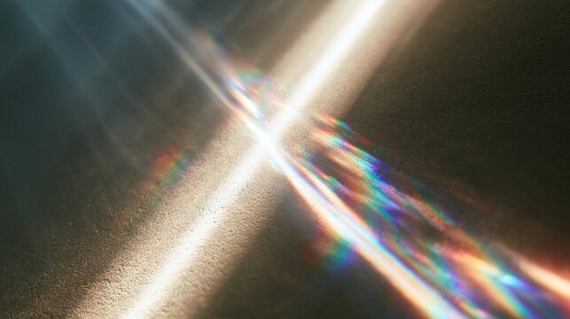 Prism Light Leak and Rainbow Reflection on Textured Surface