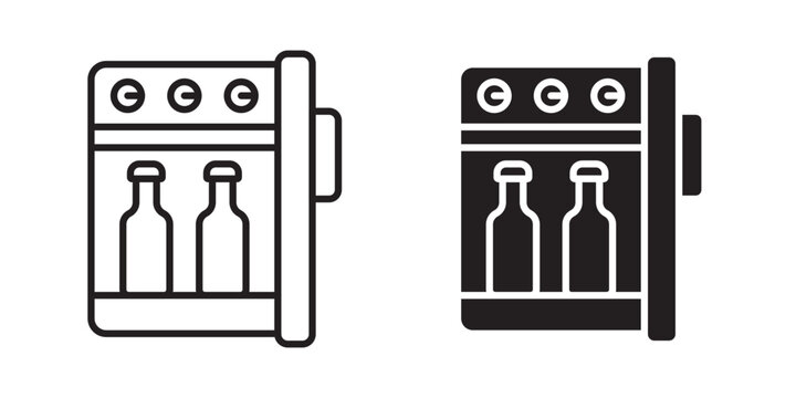 mini bar icon flat outline in black