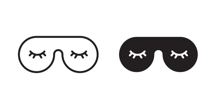 Eye mask icon flat outline in black