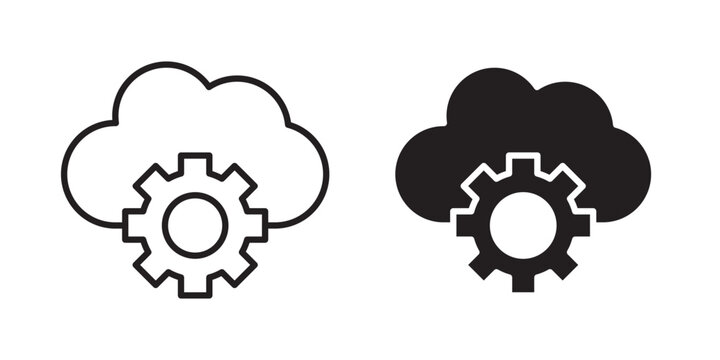 Dev ops icon flat outline in black