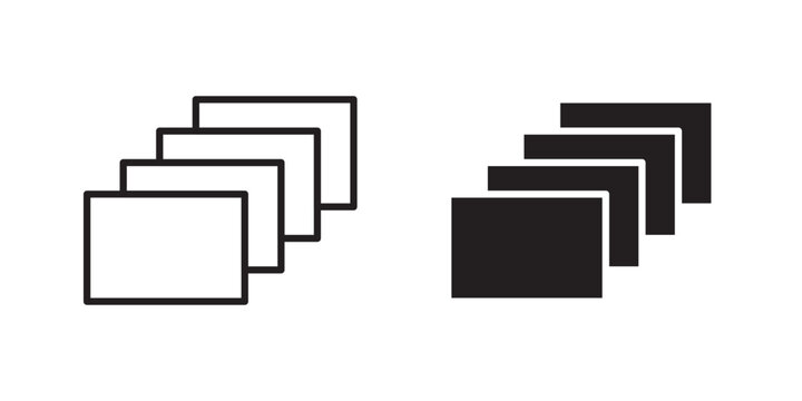 Depth perception icon flat outline in black