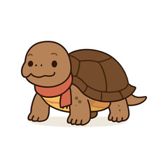 Obraz premium Cute Turtle Wearing a Scarf