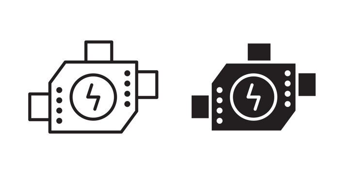 Car carburetor icon flat outline in black