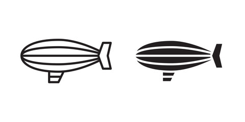 Airship icon flat outline in black © ramsey