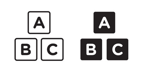 Abc icon flat outline in black © ramsey