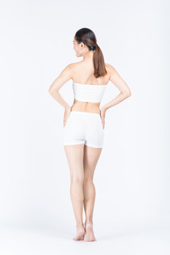 Woman Back View White Loungewear