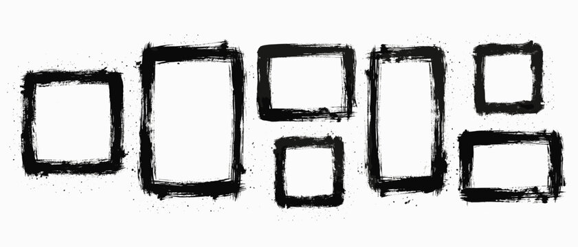 Grunge Frame Vector Square Rectangle Border Hand Drawn Sketch