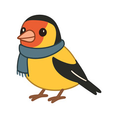 Fototapeta premium Cute Bird Wearing a Scarf