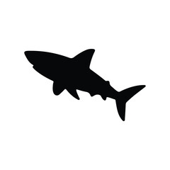 Fototapeta premium A black and white silhouette Shark Vector