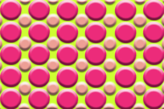 Glossy Hot Pink and Peach Polka Dot Matrix Background