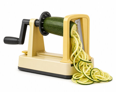 Vegetable spiralizer blade ribbon output illustration