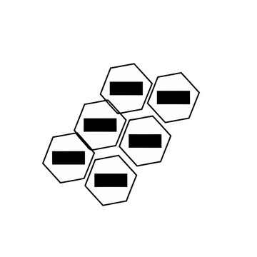 Hexagons with black rectangles