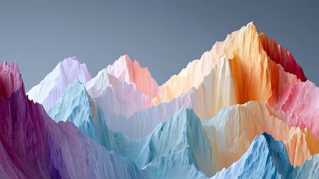 ?Colorful abstract mountain peaks transition in 4k animation