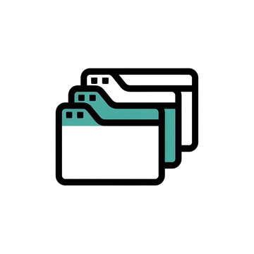Stack of digital browser window tabs icon