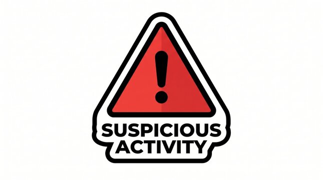 Small Business Phishing Prevention concept. Warning sign with red triangle and exclamation mark for suspicious activity alert