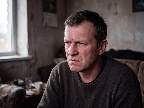 Angry Man Experiencing Emotional Stress and Irritability