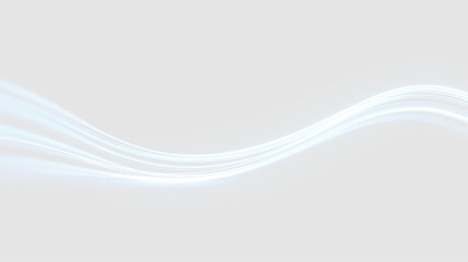 Obraz premium Abstract blue light wave on transparent background. Flowing glowing trail effect. Dynamic wind and energy line graphic