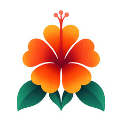 Obraz premium PNG Vibrant tropical hibiscus illustration.