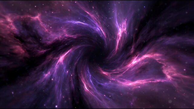 Dark Space Rift with Glowing Matter, Dark Purple and Neon Pink Astral Void for Science Fiction Backgrounds