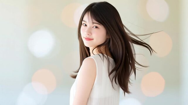 肌がきれいな日本人女性