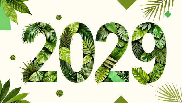 Tropical leaves number 2029 green botanical design