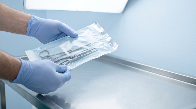 Sterilization and Infection Control Man Checking Sterility