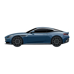 Fototapeta premium Luxury Sports Car - Blue Coupe, Isolated