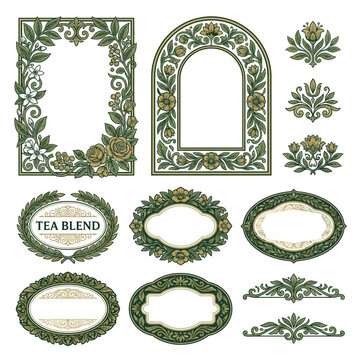 Ornate Floral Frames and Embellishments - Vintage Decorative Borders Collection