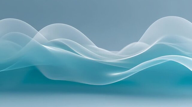 ?Serene flowing waves in soft blue and white tones