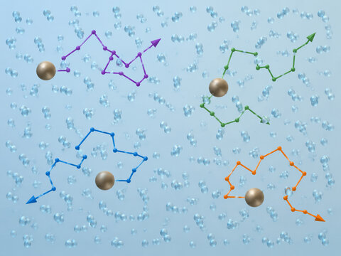 Brownian Particle Tracks Scientific Illustration