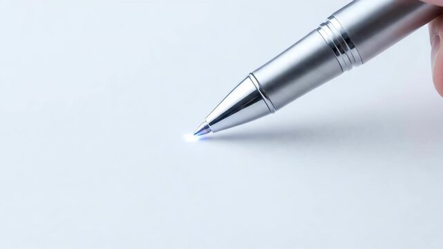 Silver Ballpoint Pen Writing Paper for Financial Audit, Business Planning, Professional Record Keeping, Precision, Accountability, and Office