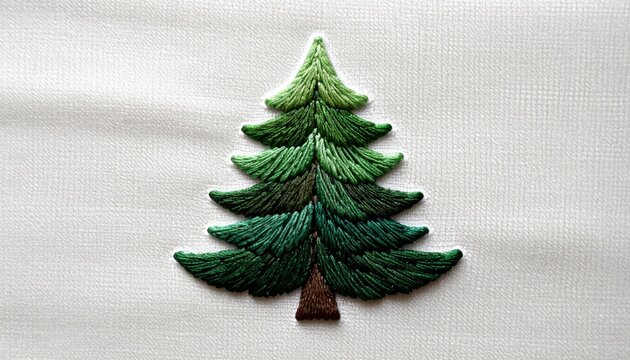 Embroidered pine tree patch