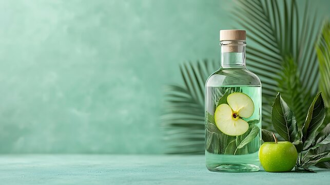 Refreshing green apple beverage