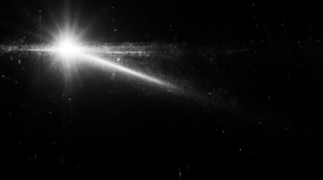 Retro film overlay texture with vintage grain, dust, scratches, noise, distressed film effects, light leaks and lens flare on black background