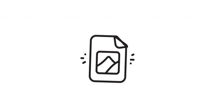 Simple line art mountain symbol on a paper sheet, suitable for digital designs, presentations, websites, or printed material.