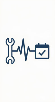 Maintenance schedule icon with wrench and calendar symbol for repair planning services.