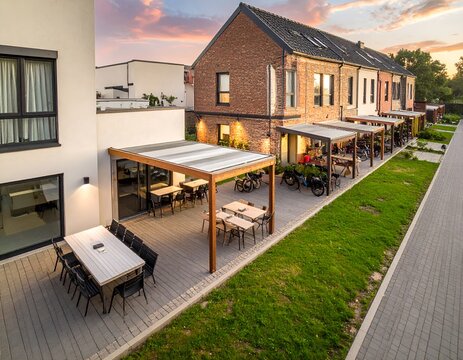 Shared Courtyard at a Modern Cohousing Community