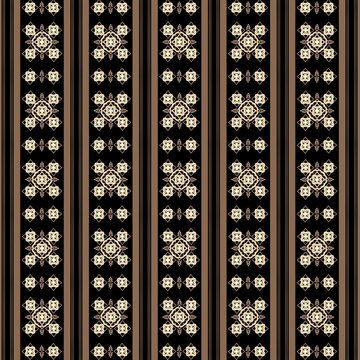 Seamless black floral pattern background, black flower background with fabric and paper pattern vector