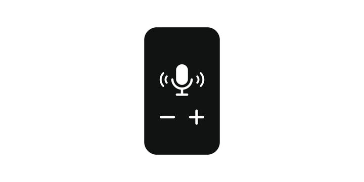 Smart remote controller icon with voice assistant microphone controls.