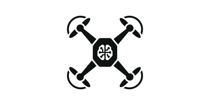 Autonomous drone vector icon symbolizing smart robotic flight control.