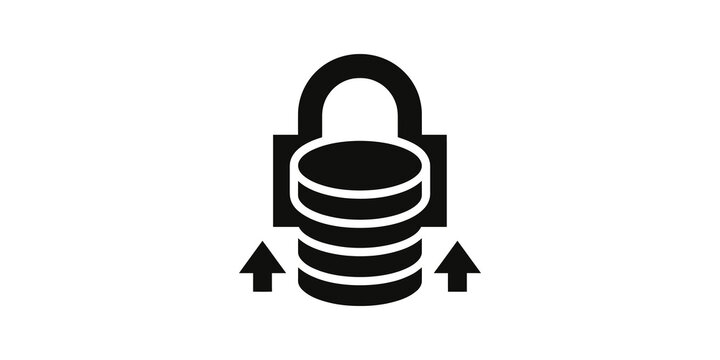 Secure database storage protection icon representing data privacy cloud.