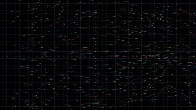 High Dimensional Latent Manifold Flow and Vector Field Visualization on Cartesian Coordinate Grid, Abstract AI Machine Learning Big Data Algorithm Motion Background