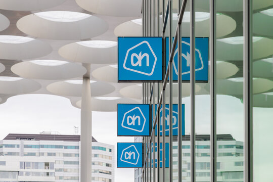 Logo signs of a Dutch Albert Heijn supermarket store in Utrecht, The Netherlands on June 30, 2026