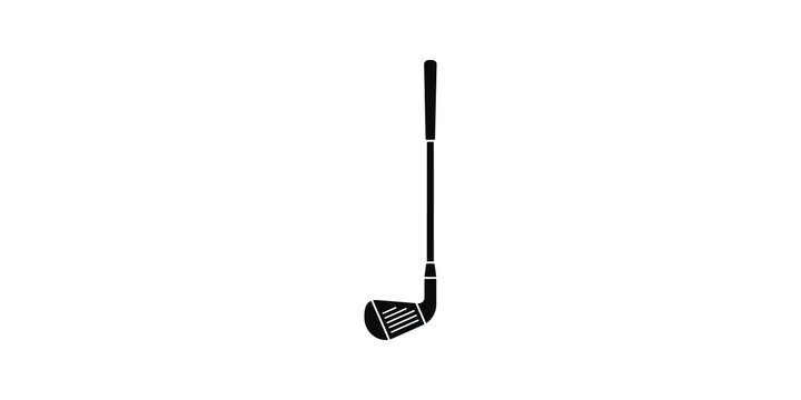 Golf iron club vector flat icon for sports and tournament branding.
