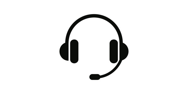 Support headset flat icon helps promote call center customer service.