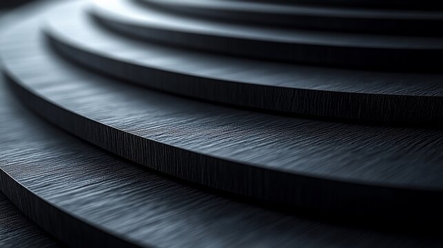 Abstract dark wood circular steps background, design element, modern backdrop