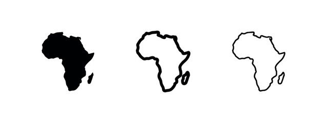 Africa continent map geography silhouette icon set © liubomir118809