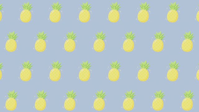 Cute pineapple fruit seamless loop background design