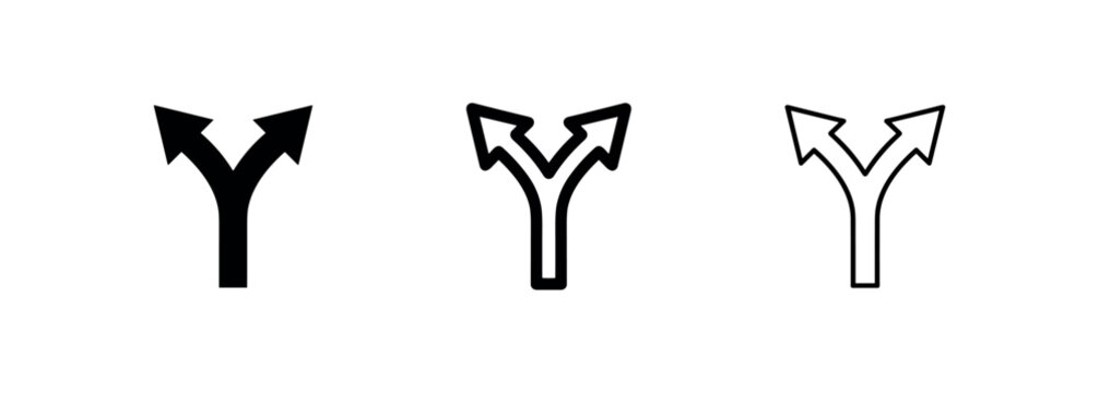 Split arrow junction icon