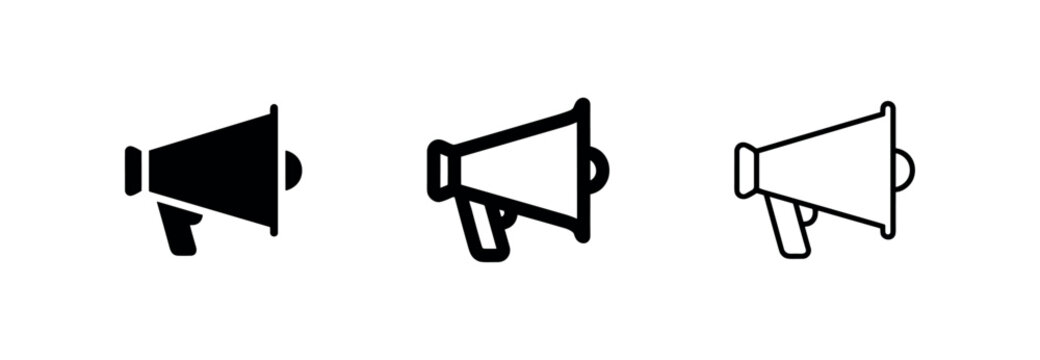 Megaphone speaker icons for news and marketing